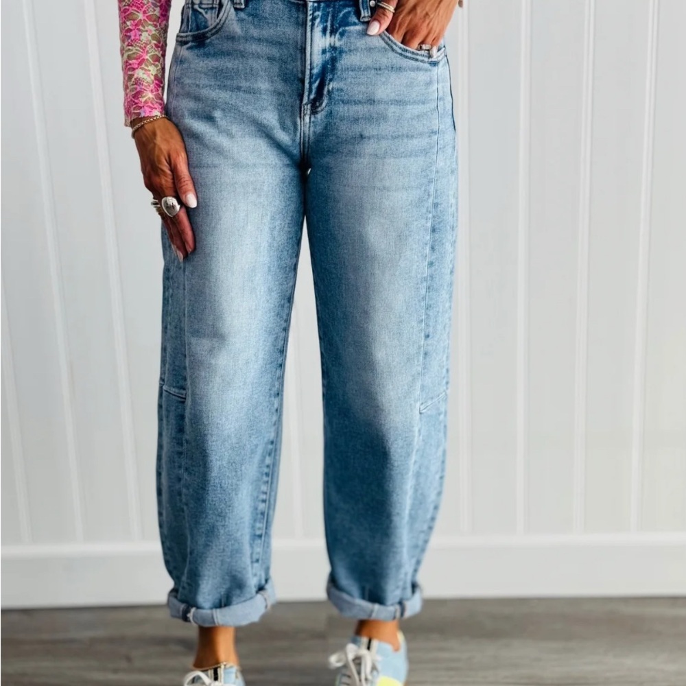 Risen High Rise Barrel Jeans - 1X